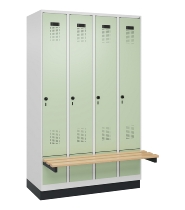 C+P Spind Evolo PLUS 049040-30 integrierte Bank 3 Abt.je 300mm Drehriegel (HxBxT) 1950x900x815mm 9016/6019