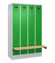 C+P Spind Evolo PLUS 049040-30 integrierte Bank 3 Abt.je 300mm Drehriegel (HxBxT) 1950x900x815mm 9016/6019