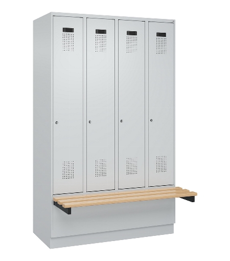 C+P Spind Evolo PLUS 049040-30 integrierte Bank 3 Abt.je 300mm Drehriegel (HxBxT) 1950x900x815mm 9016/6019
