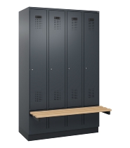 C+P Spind Evolo PLUS 049040-30 integrierte Bank 3 Abt.je 300mm Drehriegel (HxBxT) 1950x900x815mm 9016/6019