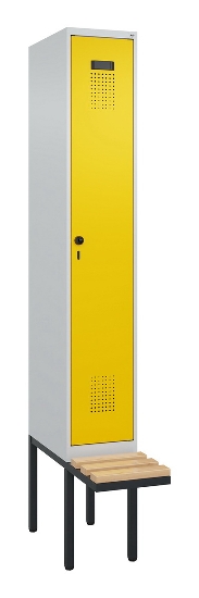 C+P Spind Evolo PLUS 0490407-10 mit Sitzbank 1 Abt.300mm Zylinder (HxBxT) 2120x300x815mm 9016/9016
