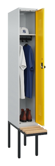 C+P Spind Evolo PLUS 0490407-10 mit Sitzbank 1 Abt.300mm Zylinder (HxBxT) 2120x300x815mm 9016/9016