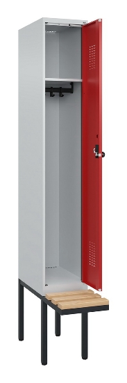C+P Spind Evolo PLUS 0490407-10 mit Sitzbank 1 Abt.300mm Zylinder (HxBxT) 2120x300x815mm 9016/9016