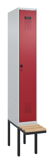 C+P Spind Evolo PLUS 0490407-10 mit Sitzbank 1 Abt.300mm Zylinder (HxBxT) 2120x300x815mm 9016/9016