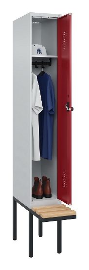 C+P Spind Evolo PLUS 0490407-10 mit Sitzbank 1 Abt.300mm Zylinder (HxBxT) 2120x300x815mm 9016/9016