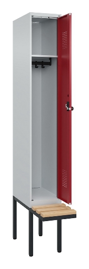 C+P Spind Evolo PLUS 0490407-10 mit Sitzbank 1 Abt.300mm Zylinder (HxBxT) 2120x300x815mm 9016/9016