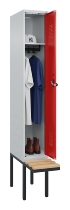 C+P Spind Evolo PLUS 0490407-10 mit Sitzbank 1 Abt.300mm Zylinder (HxBxT) 2120x300x815mm 9016/9016