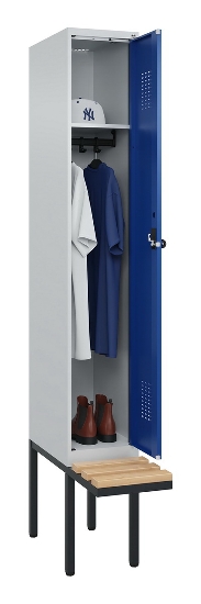 C+P Spind Evolo PLUS 0490407-10 mit Sitzbank 1 Abt.300mm Zylinder (HxBxT) 2120x300x815mm 9016/9016