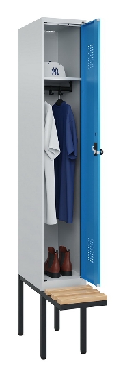 C+P Spind Evolo PLUS 0490407-10 mit Sitzbank 1 Abt.300mm Zylinder (HxBxT) 2120x300x815mm 9016/9016