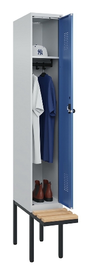 C+P Spind Evolo PLUS 0490407-10 mit Sitzbank 1 Abt.300mm Zylinder (HxBxT) 2120x300x815mm 9016/9016