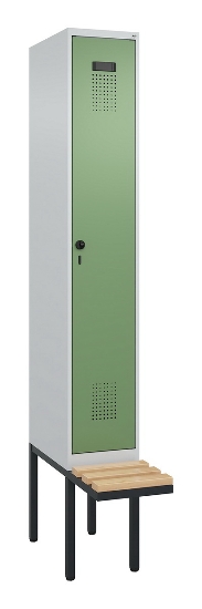 C+P Spind Evolo PLUS 0490407-10 mit Sitzbank 1 Abt.300mm Zylinder (HxBxT) 2120x300x815mm 9016/9016