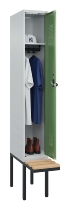 C+P Spind Evolo PLUS 0490407-10 mit Sitzbank 1 Abt.300mm Zylinder (HxBxT) 2120x300x815mm 9016/9016