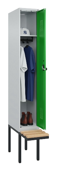 C+P Spind Evolo PLUS 0490407-10 mit Sitzbank 1 Abt.300mm Zylinder (HxBxT) 2120x300x815mm 9016/9016