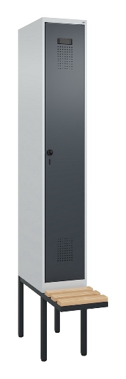C+P Spind Evolo PLUS 0490407-10 mit Sitzbank 1 Abt.300mm Zylinder (HxBxT) 2120x300x815mm 9016/9016
