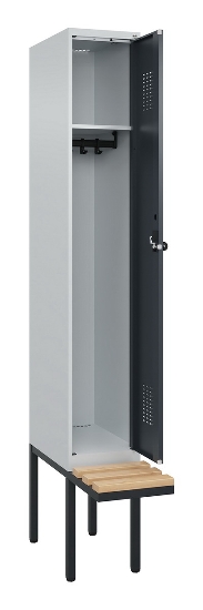 C+P Spind Evolo PLUS 0490407-10 mit Sitzbank 1 Abt.300mm Zylinder (HxBxT) 2120x300x815mm 9016/9016