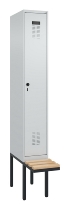 C+P Spind Evolo PLUS 0490407-10 mit Sitzbank 1 Abt.300mm Zylinder (HxBxT) 2120x300x815mm 9016/9016