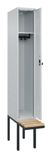C+P Spind Evolo PLUS 0490407-10 mit Sitzbank 1 Abt.300mm Zylinder (HxBxT) 2120x300x815mm 9016/9016