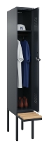 C+P Spind Evolo PLUS 0490407-10 mit Sitzbank 1 Abt.300mm Zylinder (HxBxT) 2120x300x815mm 9016/9016