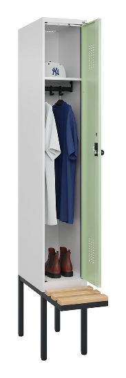 C+P Spind Evolo PLUS 0490407-10 mit Sitzbank 1 Abt.300mm Zylinder (HxBxT) 2120x300x815mm 9016/9016