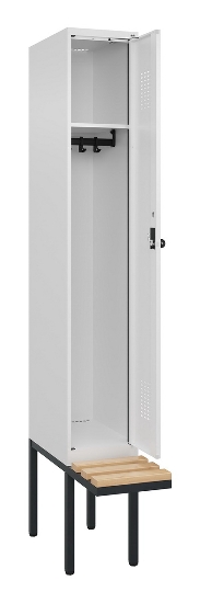C+P Spind Evolo PLUS 0490407-10 mit Sitzbank 1 Abt.300mm Zylinder (HxBxT) 2120x300x815mm 9016/9016