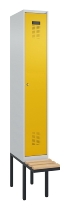 C+P Spind Evolo PLUS 0490407-10 mit Sitzbank 1 Abt.300mm Zylinder (HxBxT) 2120x300x815mm 9016/9016