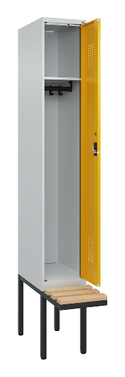 C+P Spind Evolo PLUS 0490407-10 mit Sitzbank 1 Abt.300mm Zylinder (HxBxT) 2120x300x815mm 9016/9016