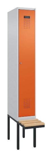 C+P Spind Evolo PLUS 0490407-10 mit Sitzbank 1 Abt.300mm Zylinder (HxBxT) 2120x300x815mm 9016/9016