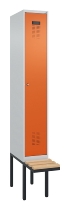 C+P Spind Evolo PLUS 0490407-10 mit Sitzbank 1 Abt.300mm Zylinder (HxBxT) 2120x300x815mm 9016/9016