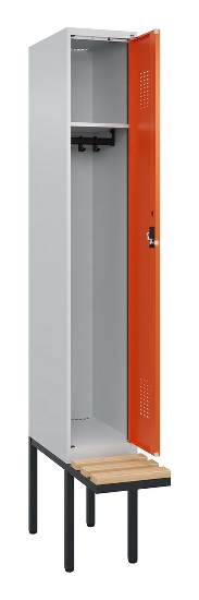 C+P Spind Evolo PLUS 0490407-10 mit Sitzbank 1 Abt.300mm Zylinder (HxBxT) 2120x300x815mm 9016/9016