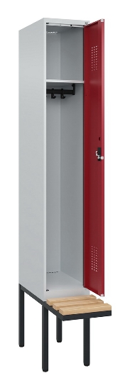 C+P Spind Evolo PLUS 0490407-10 mit Sitzbank 1 Abt.300mm Zylinder (HxBxT) 2120x300x815mm 9016/9016