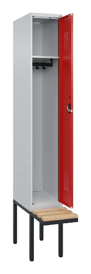 C+P Spind Evolo PLUS 0490407-10 mit Sitzbank 1 Abt.300mm Zylinder (HxBxT) 2120x300x815mm 9016/9016