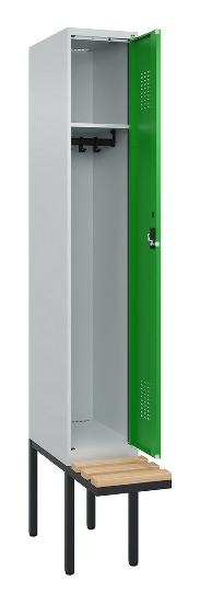 C+P Spind Evolo PLUS 0490407-10 mit Sitzbank 1 Abt.300mm Zylinder (HxBxT) 2120x300x815mm 9016/9016