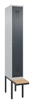 C+P Spind Evolo PLUS 0490407-10 mit Sitzbank 1 Abt.300mm Zylinder (HxBxT) 2120x300x815mm 9016/9016