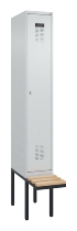 C+P Spind Evolo PLUS 0490407-10 mit Sitzbank 1 Abt.300mm Zylinder (HxBxT) 2120x300x815mm 9016/9016