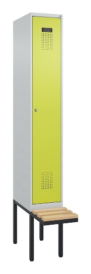 C+P Spind Evolo PLUS 0490407-10 mit Sitzbank 1 Abt.300mm Zylinder (HxBxT) 2120x300x815mm 9016/9016