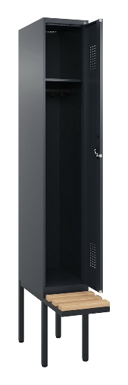 C+P Spind Evolo PLUS 0490407-10 mit Sitzbank 1 Abt.300mm Zylinder (HxBxT) 2120x300x815mm 9016/9016