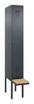 C+P Spind Evolo PLUS 0490407-10 mit Sitzbank 1 Abt.300mm Zylinder (HxBxT) 2120x300x815mm 9016/9016