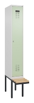 C+P Spind Evolo PLUS 0490407-10 mit Sitzbank 1 Abt.300mm Zylinder (HxBxT) 2120x300x815mm 9016/9016