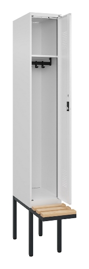 C+P Spind Evolo PLUS 0490407-10 mit Sitzbank 1 Abt.300mm Zylinder (HxBxT) 2120x300x815mm 9016/9016
