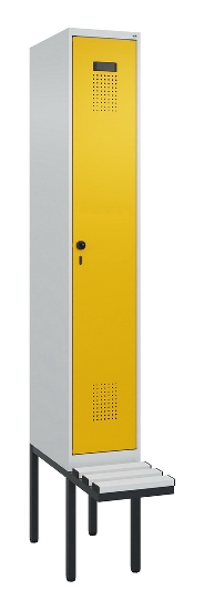 C+P Spind Evolo PLUS 0490407-10 mit Sitzbank 1 Abt.300mm Drehriegel (HxBxT) 2120x300x815mm 7016/7016