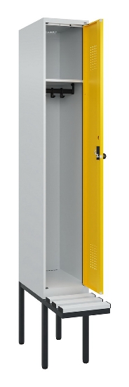 C+P Spind Evolo PLUS 0490407-10 mit Sitzbank 1 Abt.300mm Drehriegel (HxBxT) 2120x300x815mm 7016/7016
