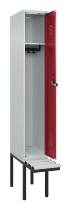 C+P Spind Evolo PLUS 0490407-10 mit Sitzbank 1 Abt.300mm Drehriegel (HxBxT) 2120x300x815mm 7016/7016