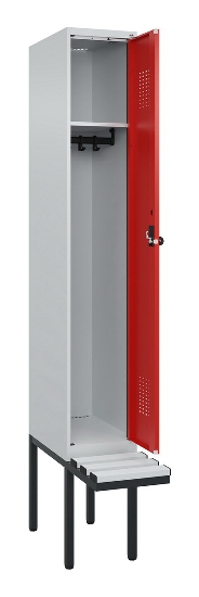 C+P Spind Evolo PLUS 0490407-10 mit Sitzbank 1 Abt.300mm Drehriegel (HxBxT) 2120x300x815mm 7016/7016