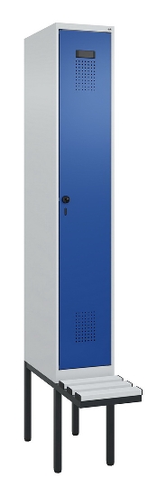C+P Spind Evolo PLUS 0490407-10 mit Sitzbank 1 Abt.300mm Drehriegel (HxBxT) 2120x300x815mm 7016/7016