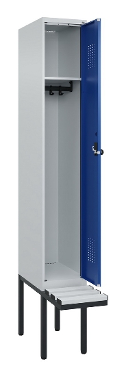 C+P Spind Evolo PLUS 0490407-10 mit Sitzbank 1 Abt.300mm Drehriegel (HxBxT) 2120x300x815mm 7016/7016