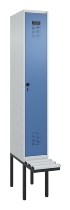 C+P Spind Evolo PLUS 0490407-10 mit Sitzbank 1 Abt.300mm Drehriegel (HxBxT) 2120x300x815mm 7016/7016
