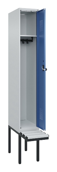 C+P Spind Evolo PLUS 0490407-10 mit Sitzbank 1 Abt.300mm Drehriegel (HxBxT) 2120x300x815mm 7016/7016