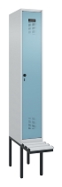 C+P Spind Evolo PLUS 0490407-10 mit Sitzbank 1 Abt.300mm Drehriegel (HxBxT) 2120x300x815mm 7016/7016