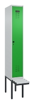 C+P Spind Evolo PLUS 0490407-10 mit Sitzbank 1 Abt.300mm Drehriegel (HxBxT) 2120x300x815mm 7016/7016