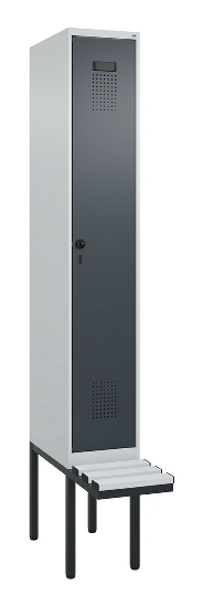 C+P Spind Evolo PLUS 0490407-10 mit Sitzbank 1 Abt.300mm Drehriegel (HxBxT) 2120x300x815mm 7016/7016
